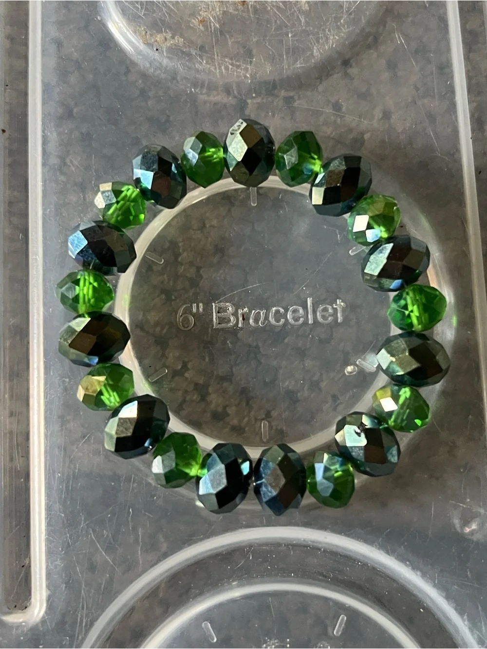 Green Faceted Stretch Bracelet Set - Brand
